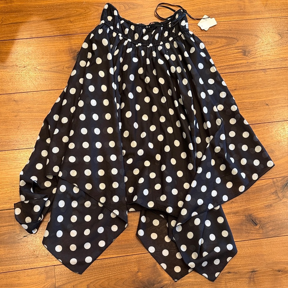 Free People Black and White Polka Dot Kaia Asymmetrical Skirt. Lined. Stunning.